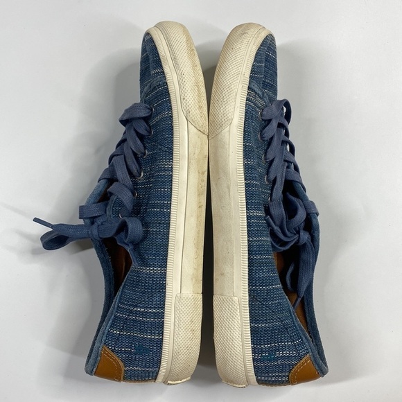 Frye Blue Gia Canvas Low Lace Canvas Sneakers Shoes Women's 7.5 - Picture 4 of 11